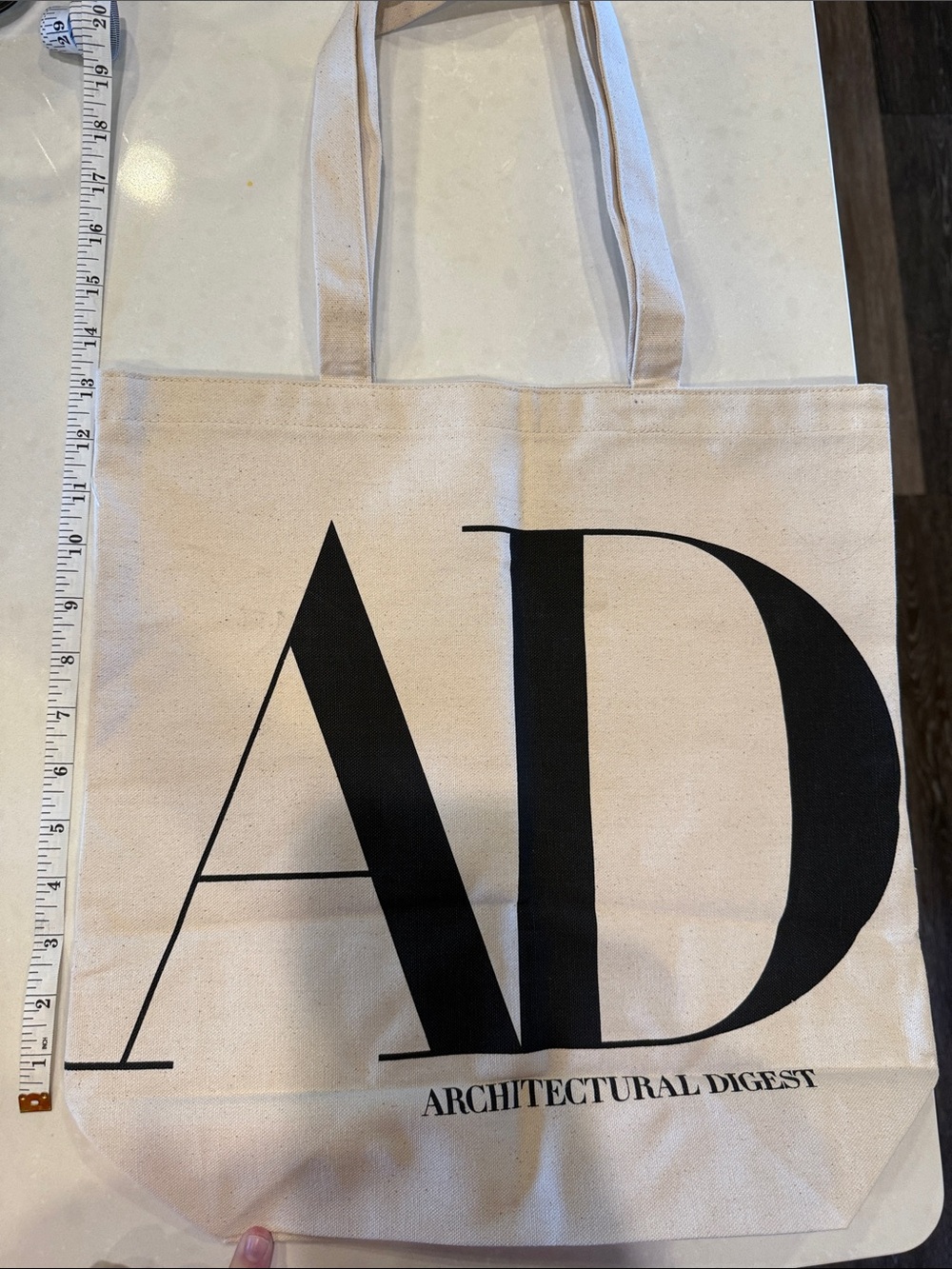 AD Logo Canvas Tote Bag in Natural NEW